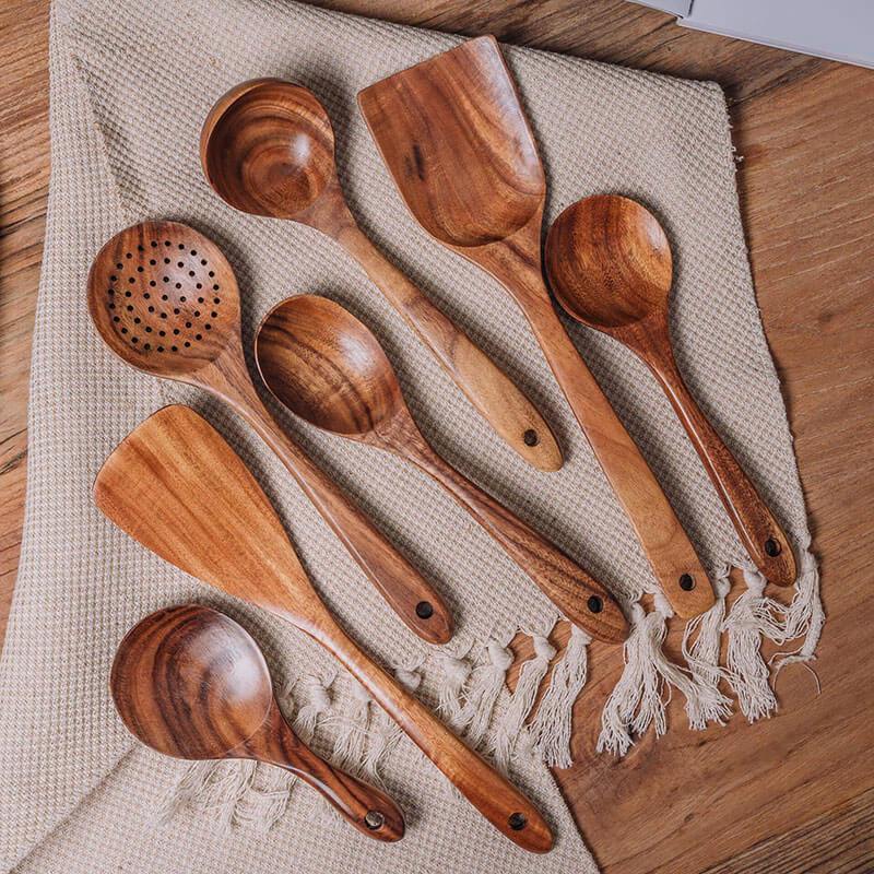 Teak Wooden Utensil Set - Image 3