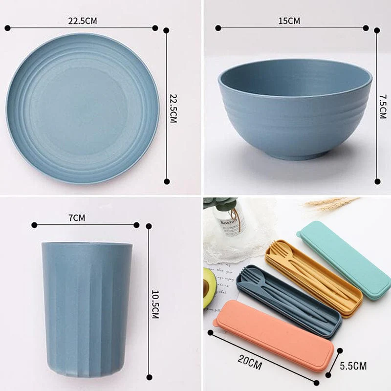 Wheat Straw Tableware - 32 Piece Set - Image 4